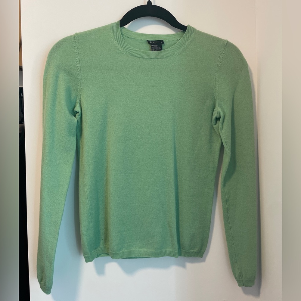 Theory Green Crew Neck Sweater XS